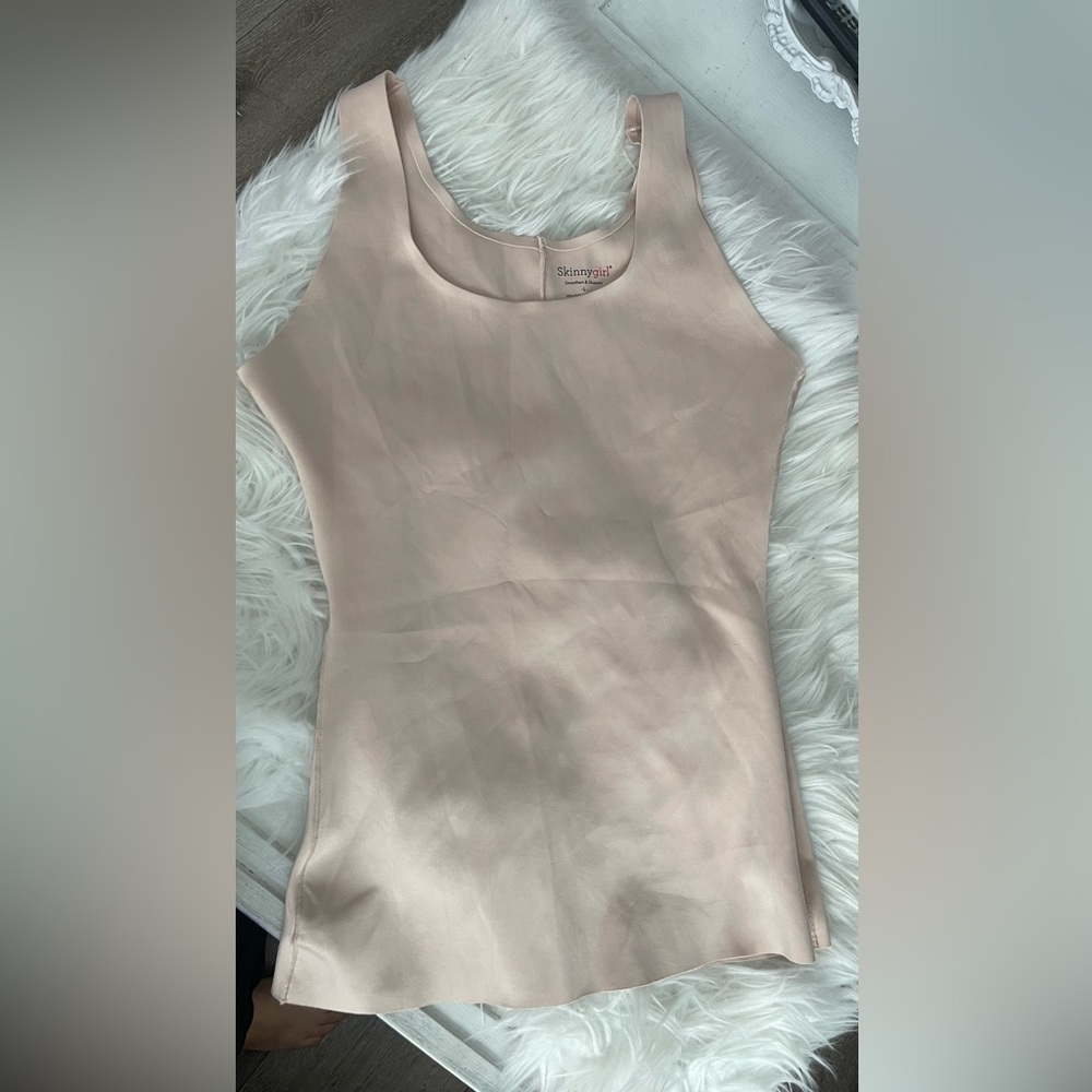 Skinnygirl Cream and Brown Fitted Bodysuit